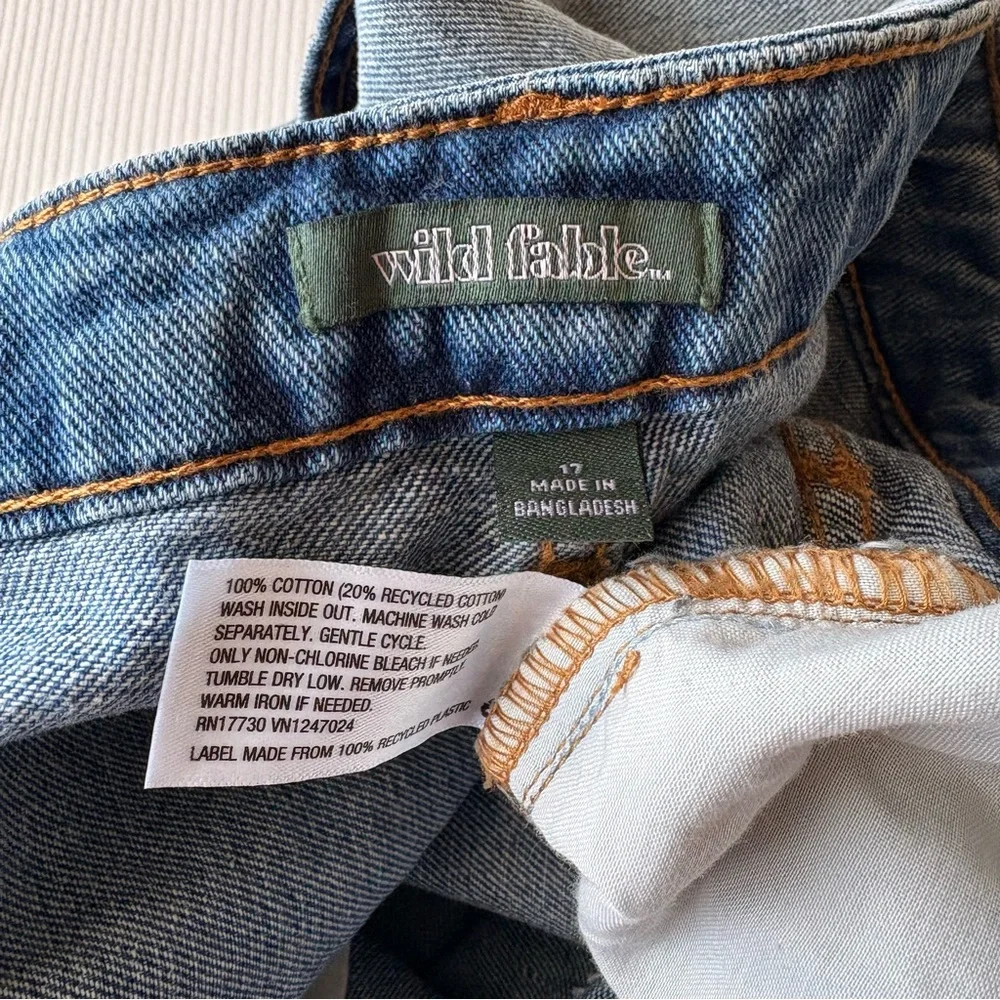 Super High-Rise Cutoff Jean Shorts 4 Button Fly Medium Wash Denim Wild Fable